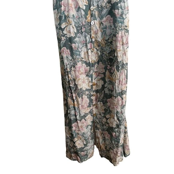 We Are Kindred Isobel Linen Gathered Sweetheart Midi Dress SZ 4 Floral Feminine - Picture 6 of 11